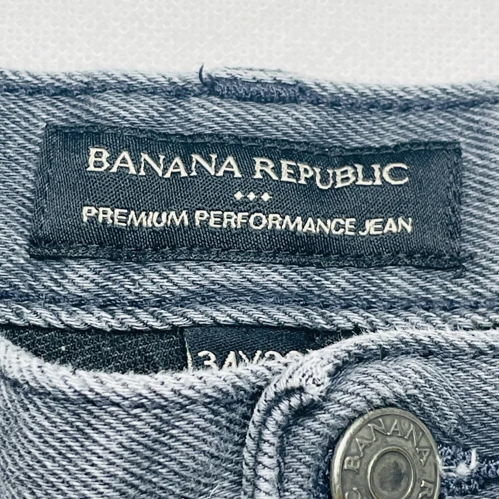 Banana Republic Men's 34x30 Gray Slim‎ Rapid Movement Stretch Jeans 27 Inseam